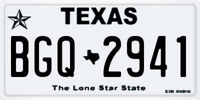 TX license plate BGQ2941