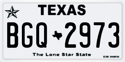 TX license plate BGQ2973