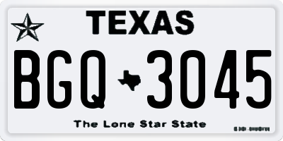TX license plate BGQ3045
