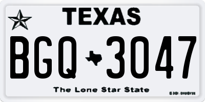 TX license plate BGQ3047