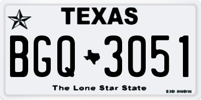 TX license plate BGQ3051