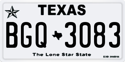 TX license plate BGQ3083
