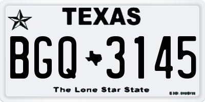 TX license plate BGQ3145