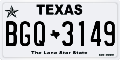 TX license plate BGQ3149