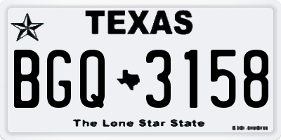 TX license plate BGQ3158