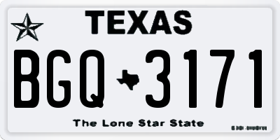 TX license plate BGQ3171