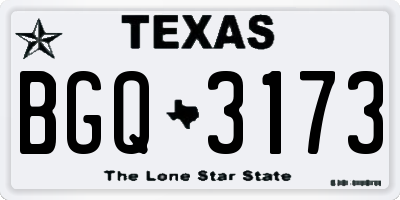 TX license plate BGQ3173