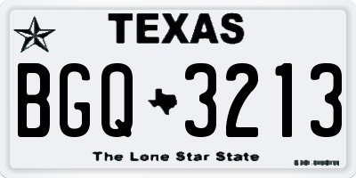 TX license plate BGQ3213