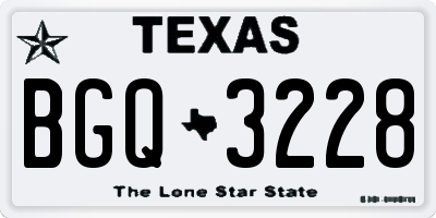 TX license plate BGQ3228