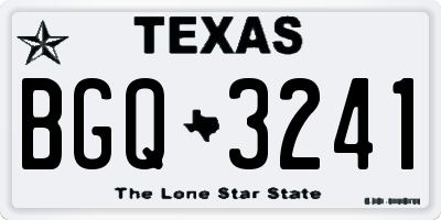 TX license plate BGQ3241