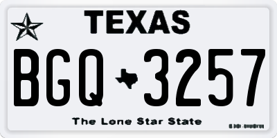 TX license plate BGQ3257