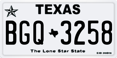TX license plate BGQ3258