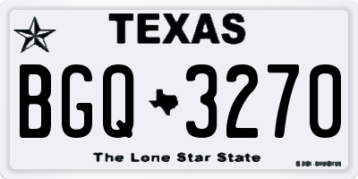 TX license plate BGQ3270