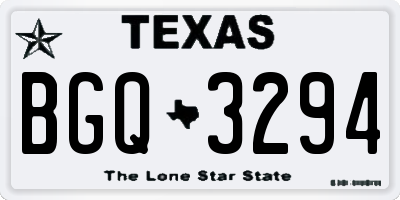 TX license plate BGQ3294