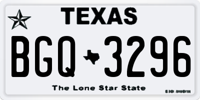 TX license plate BGQ3296
