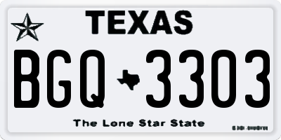 TX license plate BGQ3303