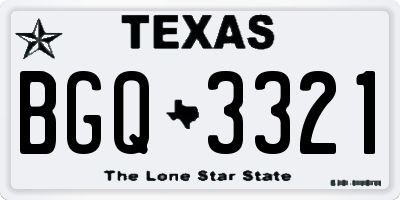 TX license plate BGQ3321