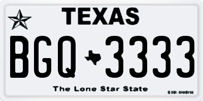 TX license plate BGQ3333