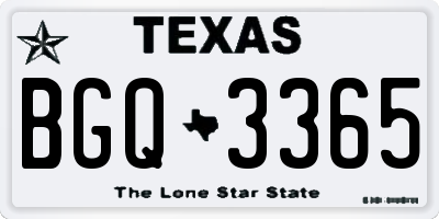 TX license plate BGQ3365