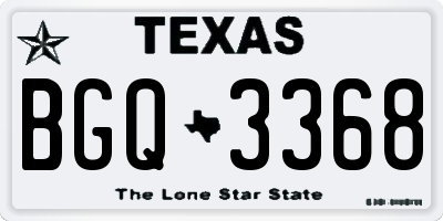 TX license plate BGQ3368