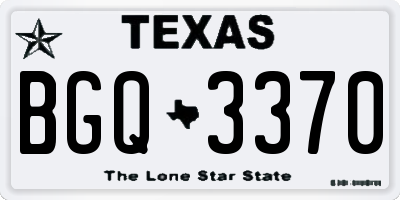 TX license plate BGQ3370