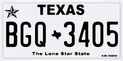 TX license plate BGQ3405