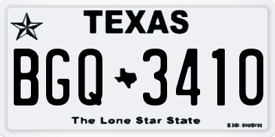 TX license plate BGQ3410