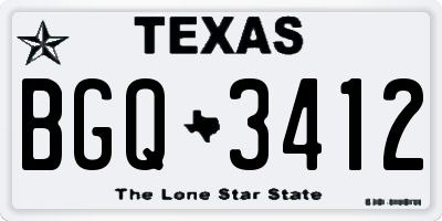 TX license plate BGQ3412