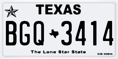 TX license plate BGQ3414