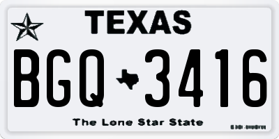 TX license plate BGQ3416