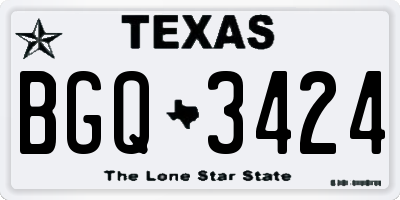 TX license plate BGQ3424
