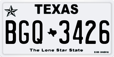 TX license plate BGQ3426