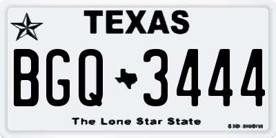 TX license plate BGQ3444
