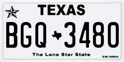 TX license plate BGQ3480