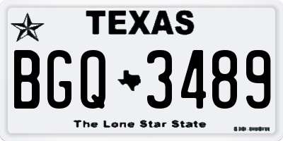 TX license plate BGQ3489