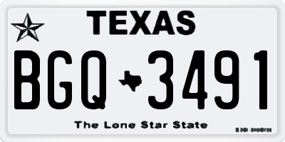 TX license plate BGQ3491