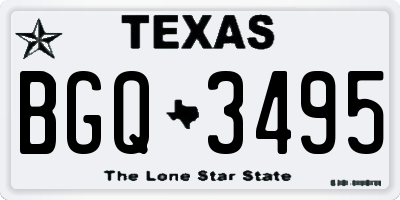 TX license plate BGQ3495