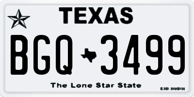 TX license plate BGQ3499