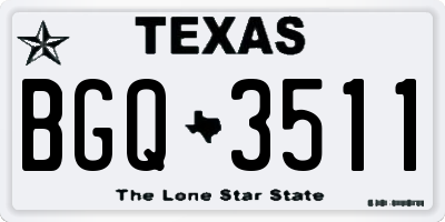 TX license plate BGQ3511