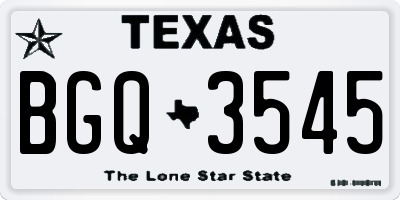 TX license plate BGQ3545