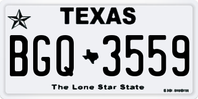 TX license plate BGQ3559