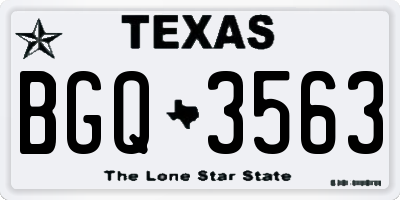 TX license plate BGQ3563