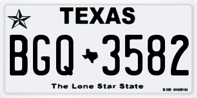 TX license plate BGQ3582