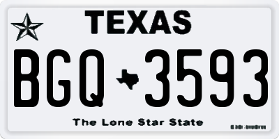 TX license plate BGQ3593