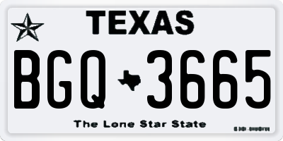 TX license plate BGQ3665