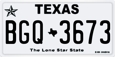 TX license plate BGQ3673
