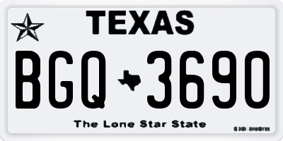 TX license plate BGQ3690