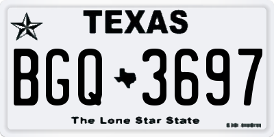 TX license plate BGQ3697