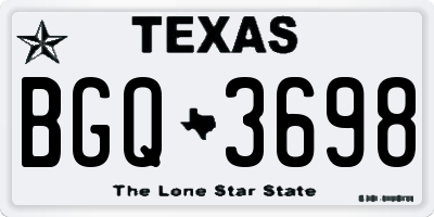 TX license plate BGQ3698