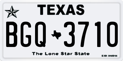 TX license plate BGQ3710